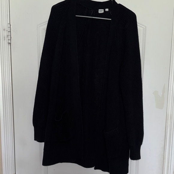 Women's Black Open-Front Sweater - Picture 1 of 4